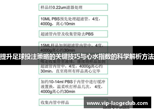 提升足球投注策略的关键技巧与心水指数的科学解析方法