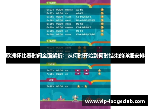 欧洲杯比赛时间全面解析：从何时开始到何时结束的详细安排