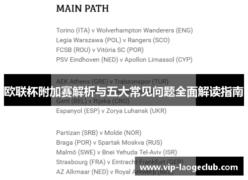 欧联杯附加赛解析与五大常见问题全面解读指南