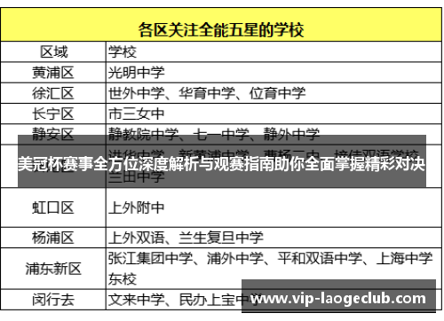 美冠杯赛事全方位深度解析与观赛指南助你全面掌握精彩对决